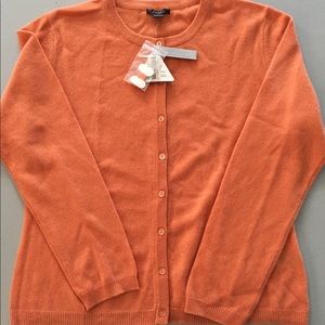 NWT Cashmere Cardigan - Cantaloupe- sz L